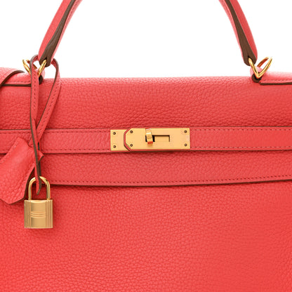 Hermes Togo Kelly Retourne 32 Rouge Pivoine 13 of 13