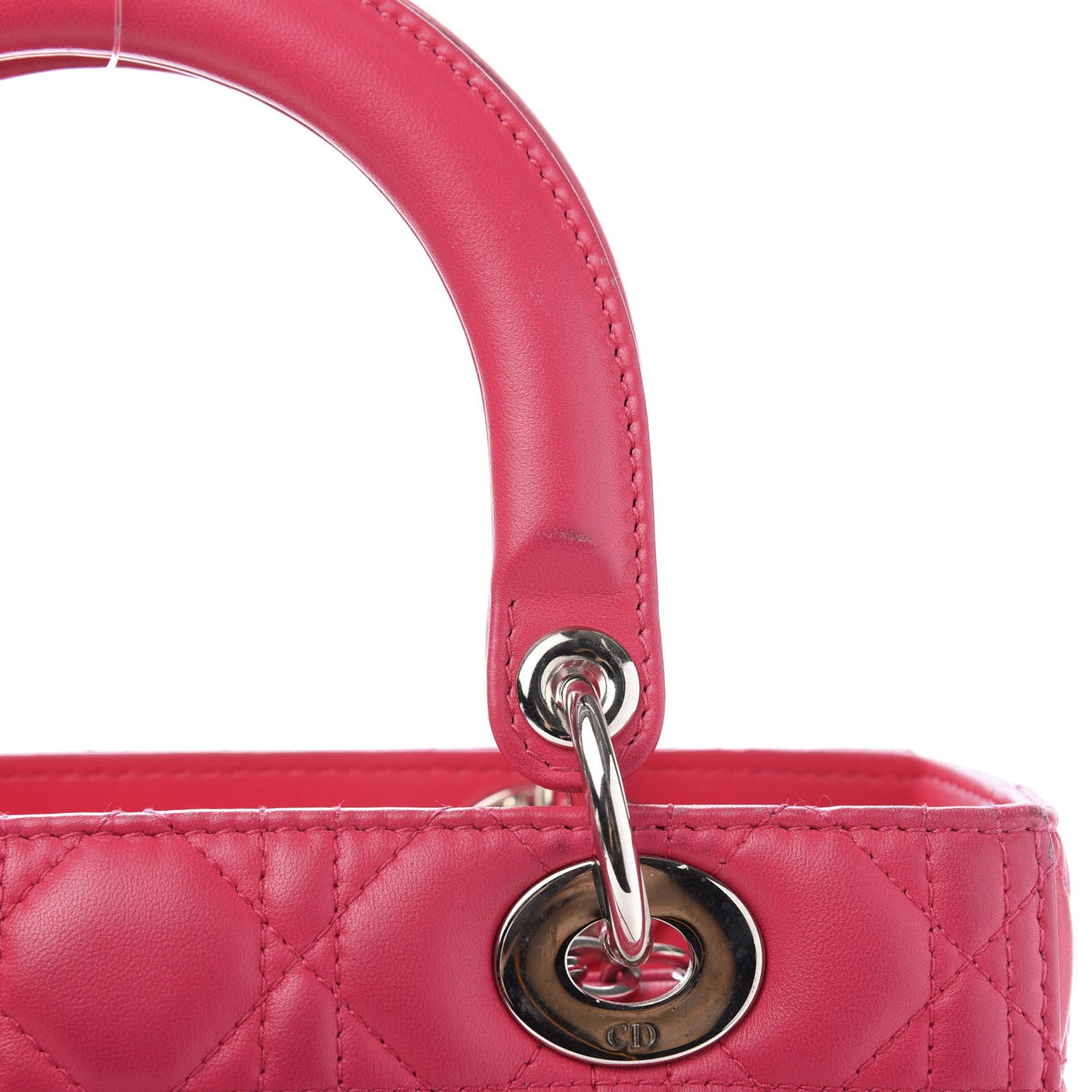 Lambskin Cannage Medium Lady Dior Fuchsia
