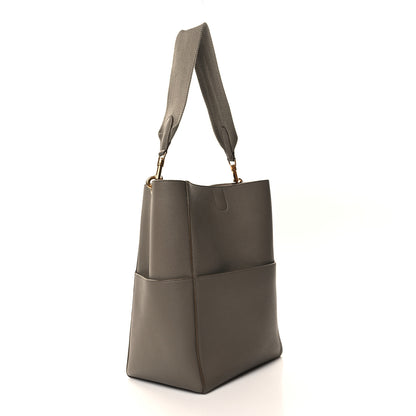Celine Soft Grained Calfskin Sangle Bucket Bag Taupe 3 of 10