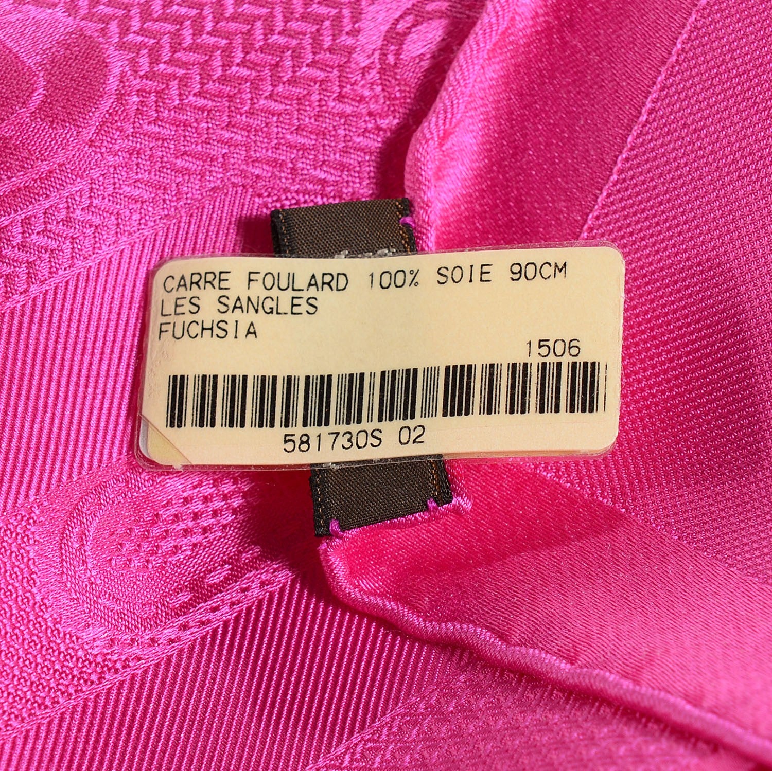 Hermes Silk Les Sangles Scarf 90 Fuchsia 4 of 5