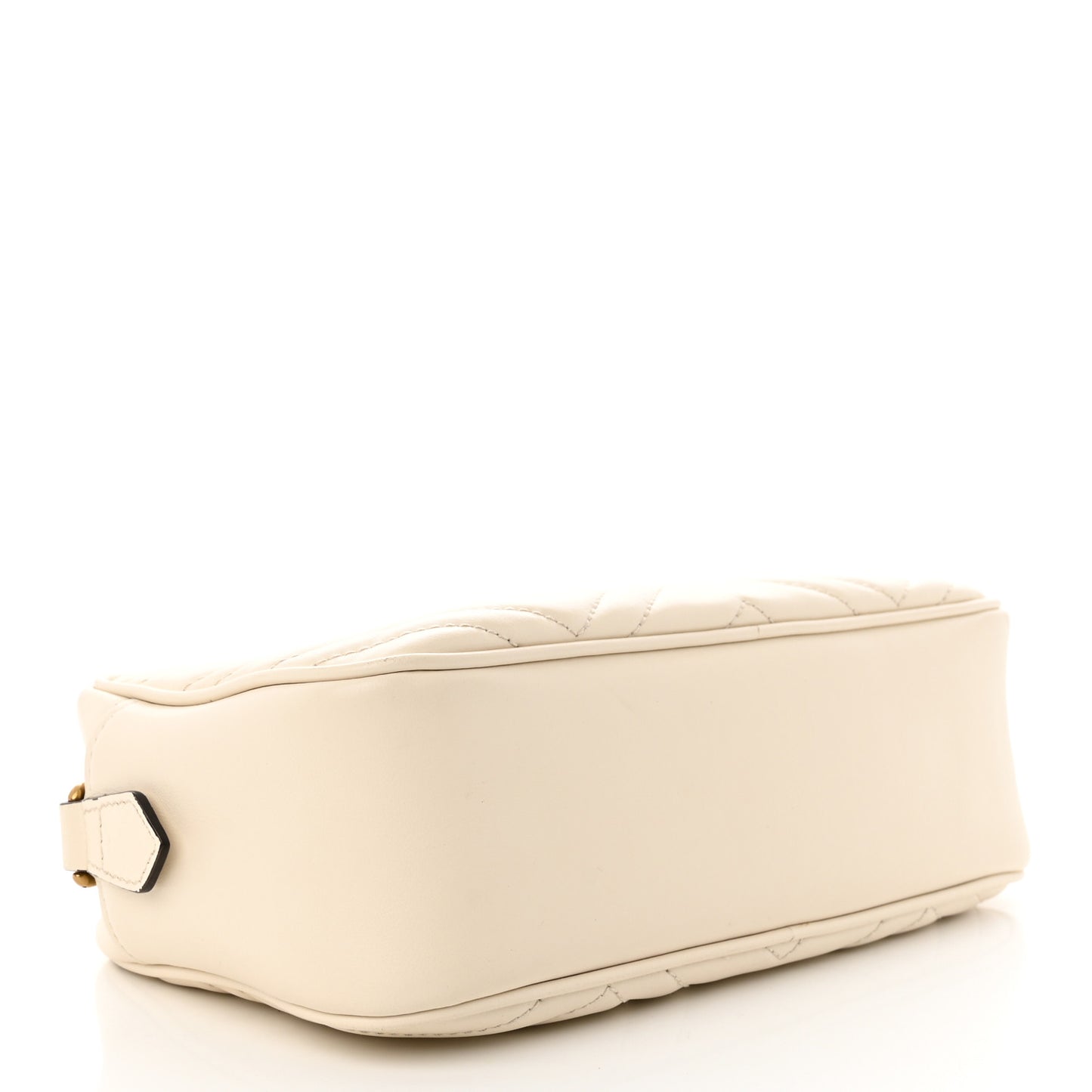 Calfskin Matelasse Small GG Marmont Chain Shoulder Bag White