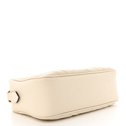 Gucci Calfskin Matelasse Small GG Marmont Chain Shoulder Bag White 4 of 10