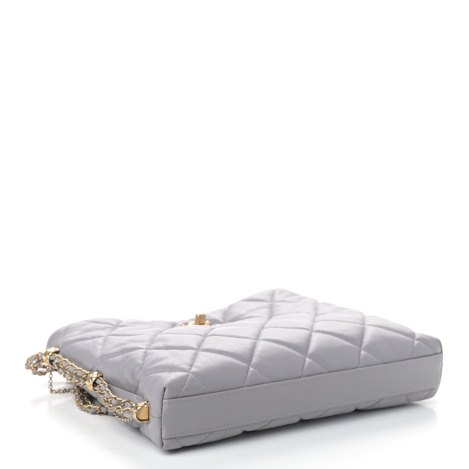 Chanel Lambskin Quilted Crush on Chains Hobo Grey 3 of 4