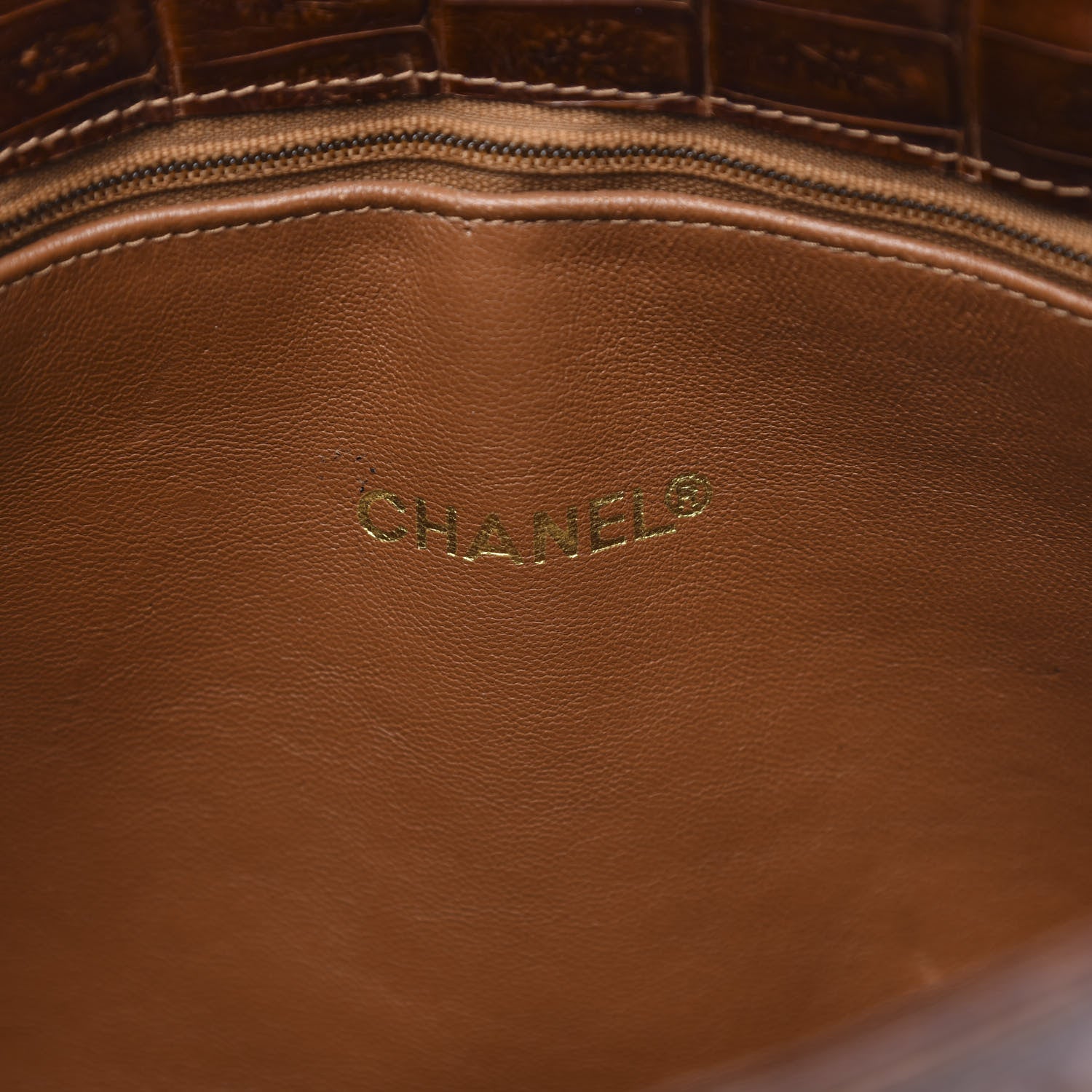 Chanel Alligator Tote Brown 6 of 12