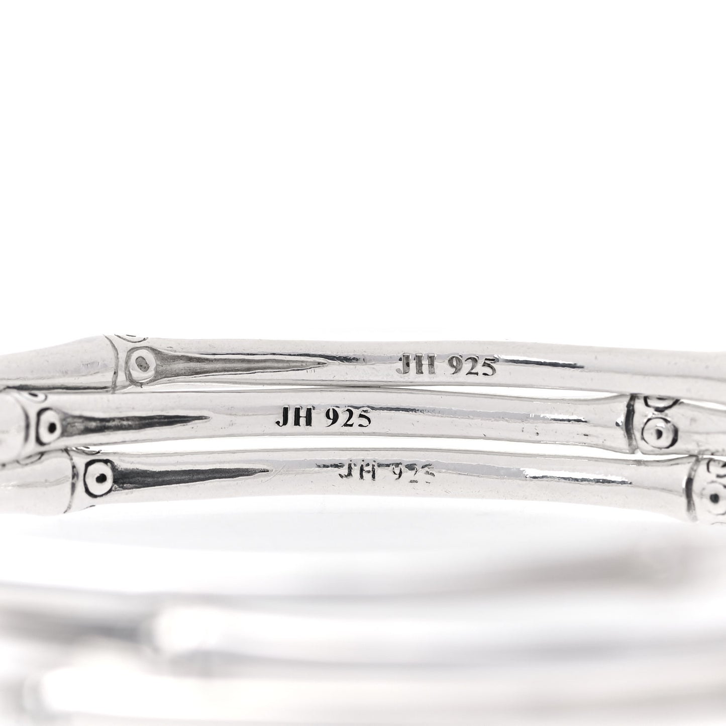 Sterling Silver Bamboo Bangle Bracelet Set of 3