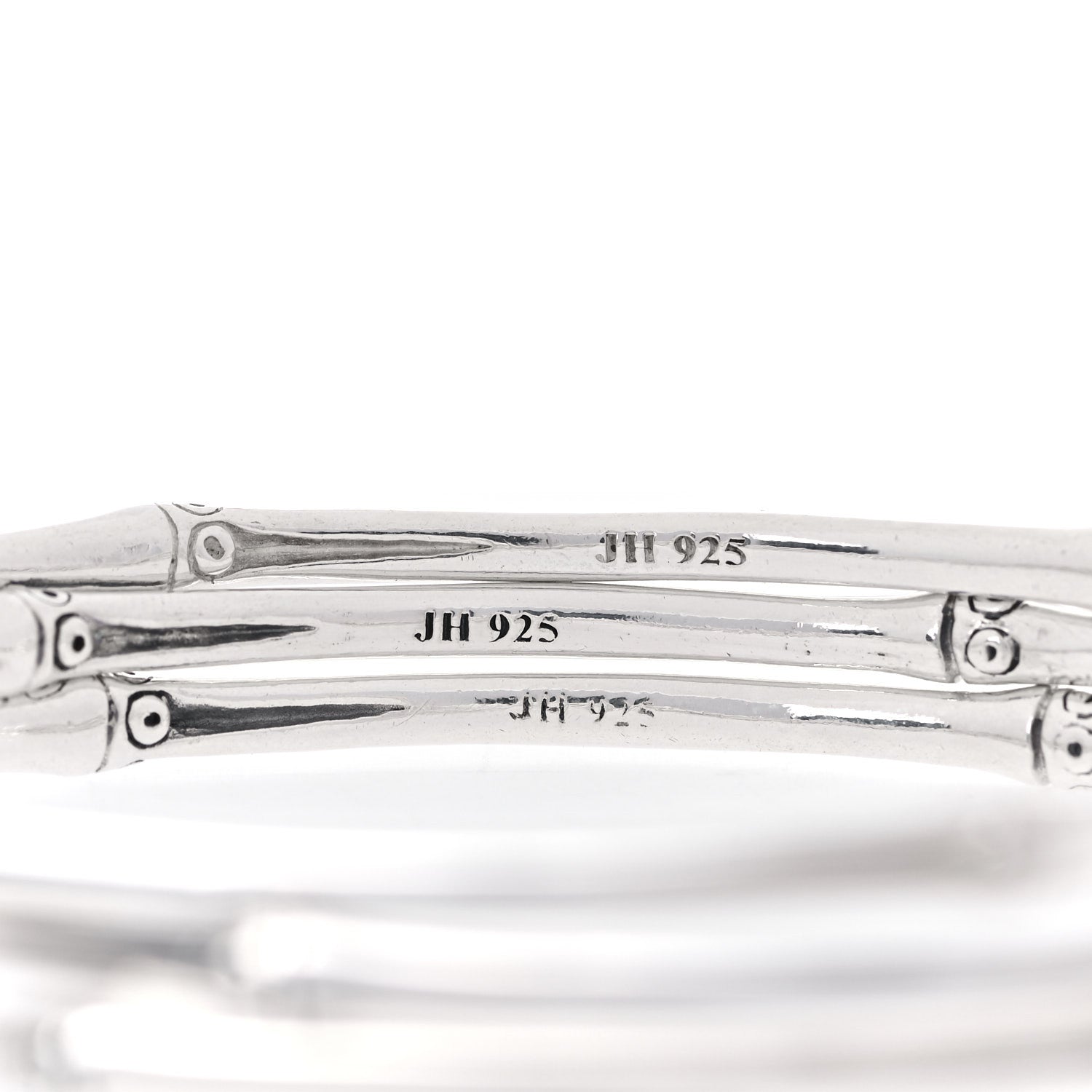 John Hardy Sterling Silver Bamboo Bangle Bracelet Set of 3 5 of 7