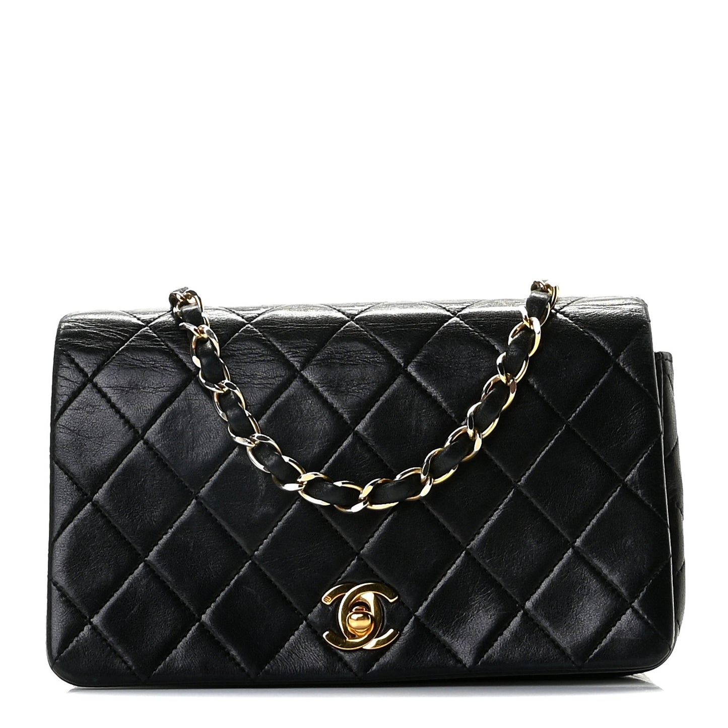 Lambskin Quilted Mini Flap Black