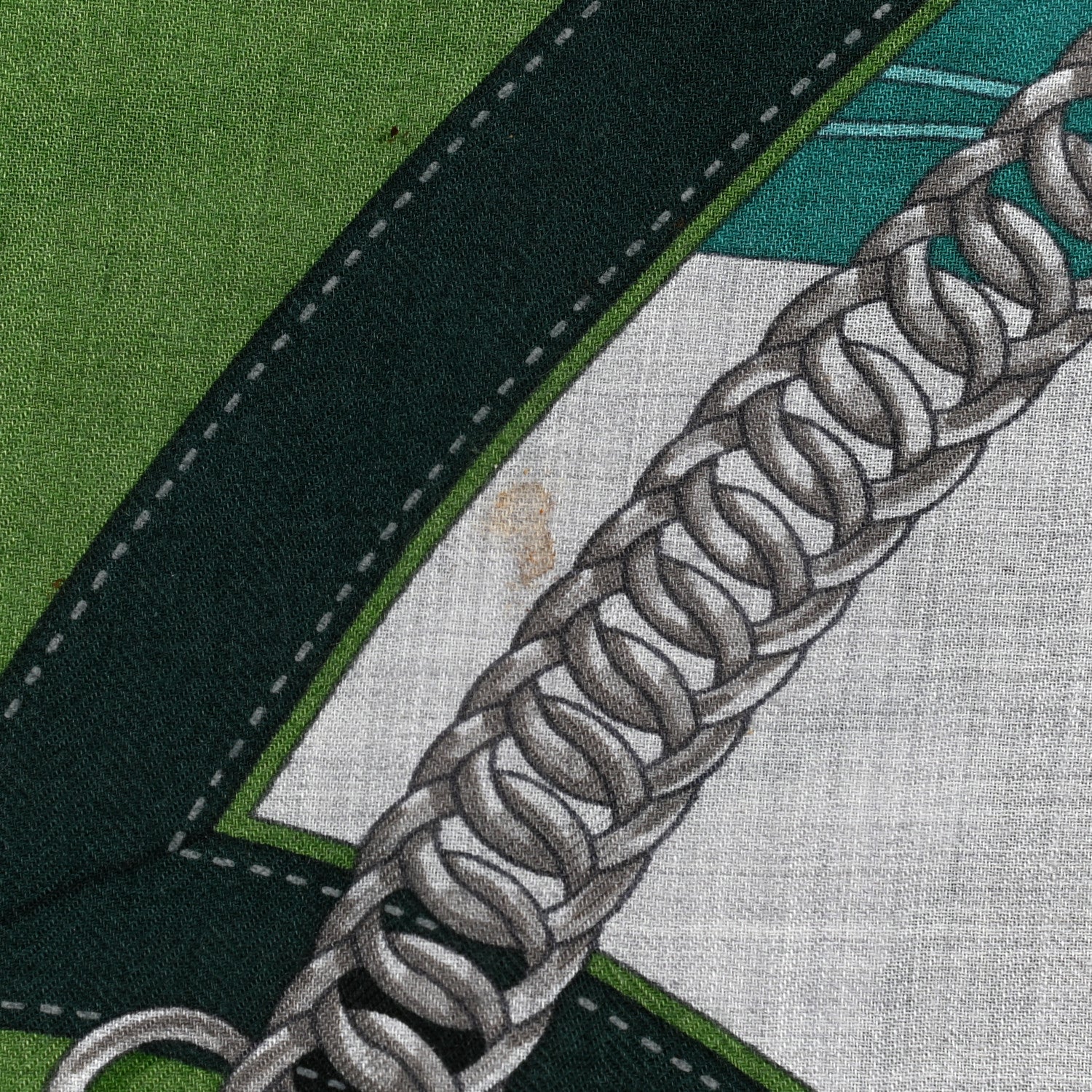 Hermes Cashmere Silk La Promenade Du Matin Shawl 140 Petrole Gris Chine Vert 6 of 6