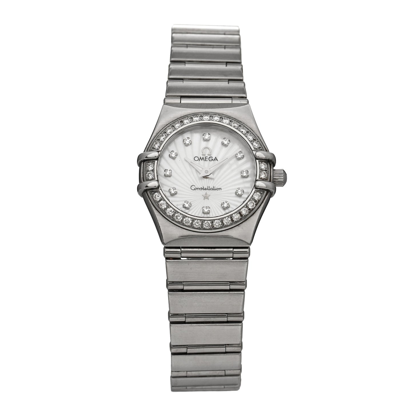 Stainless Steel Diamond Mother of Pearl 22mm Constellation Quartz Watch 111.15.23.60.55.001