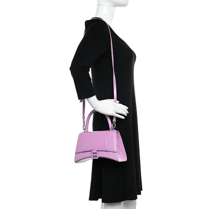Balenciaga Shiny Box Calfskin Tonal B Small Hourglass Top Handle Bag Lilac 2 of 16