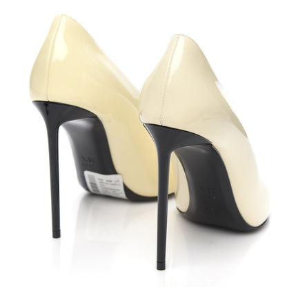 Saint Laurent Patent Calfskin Teddy High Vamp 105 Pumps 36.5 Porcellana 4 of 9