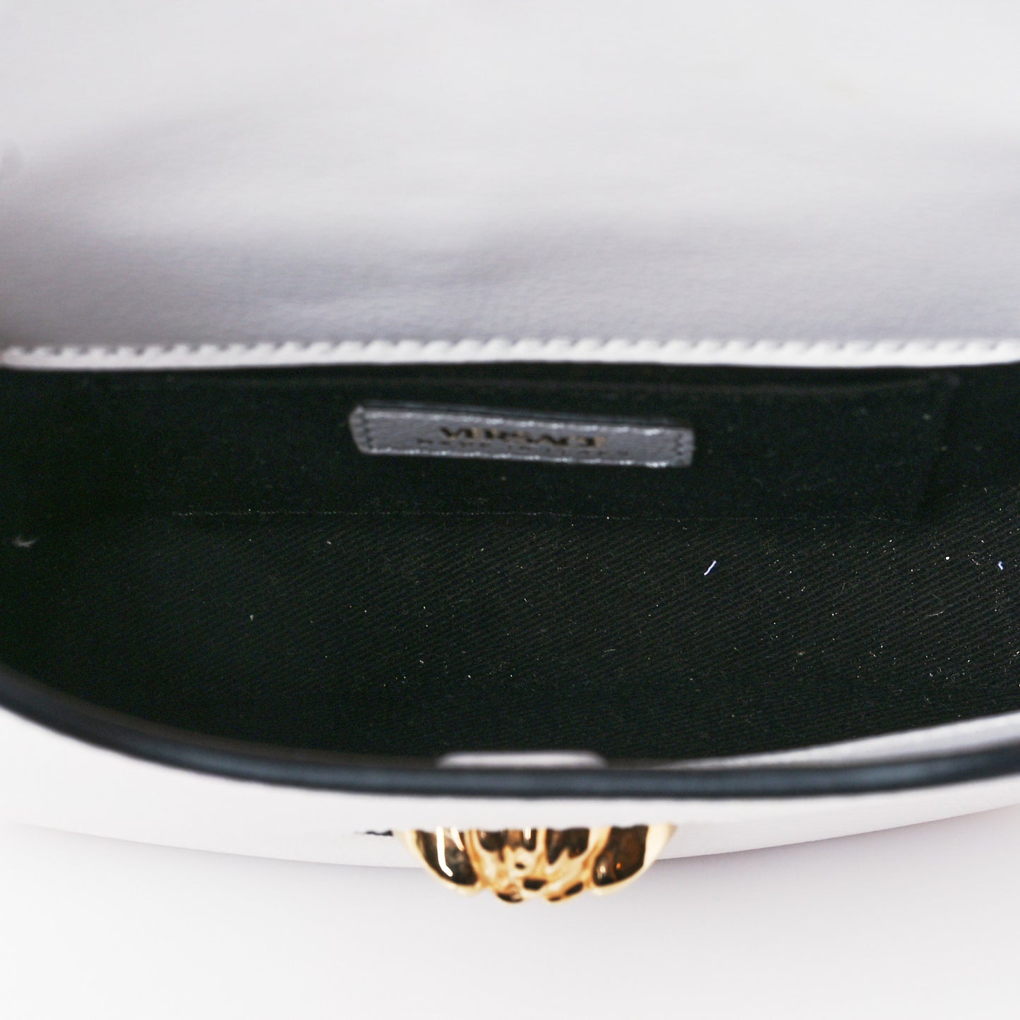 Calfskin La Medusa Small Hobo Crossbody White