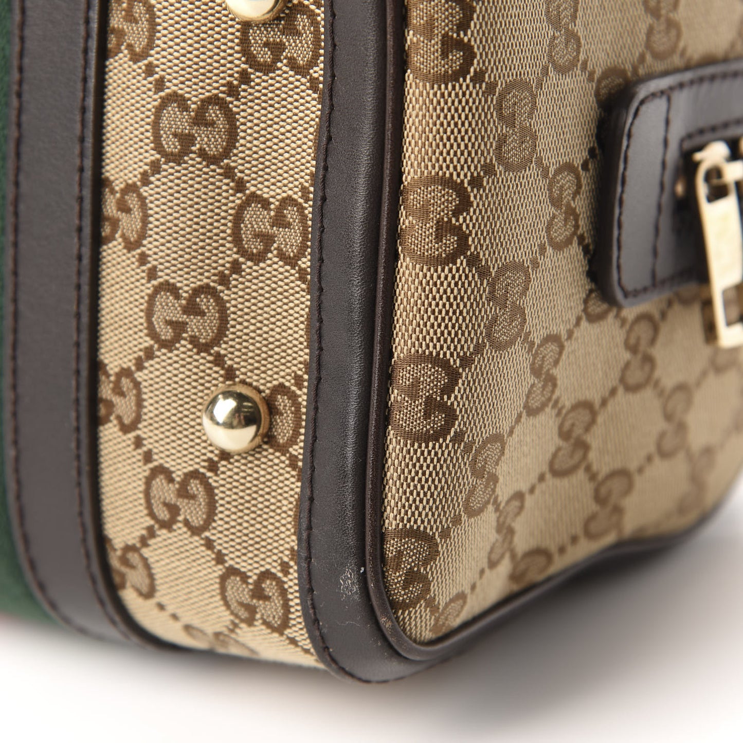 Monogram Vintage Web Small Boston Dark Brown
