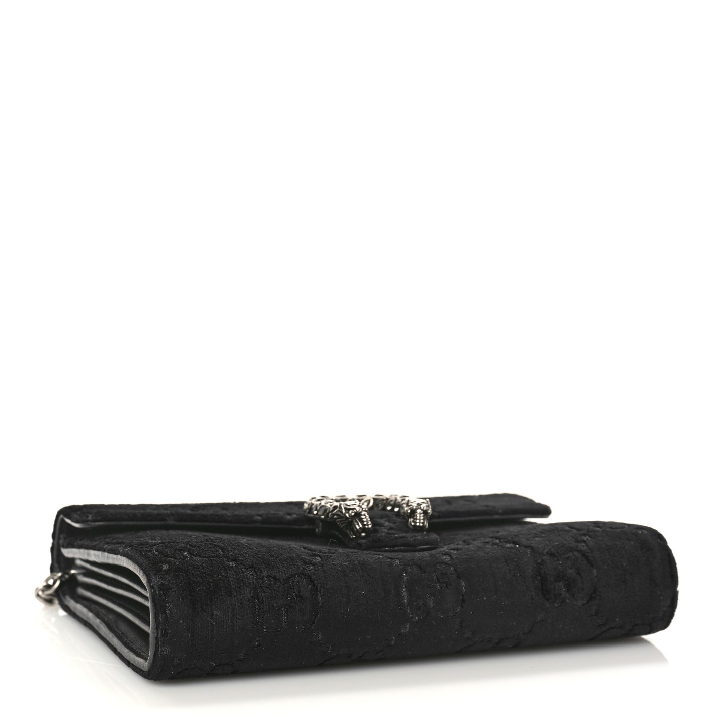 Velvet GG Monogram Mini Dionysus Chain Wallet Black