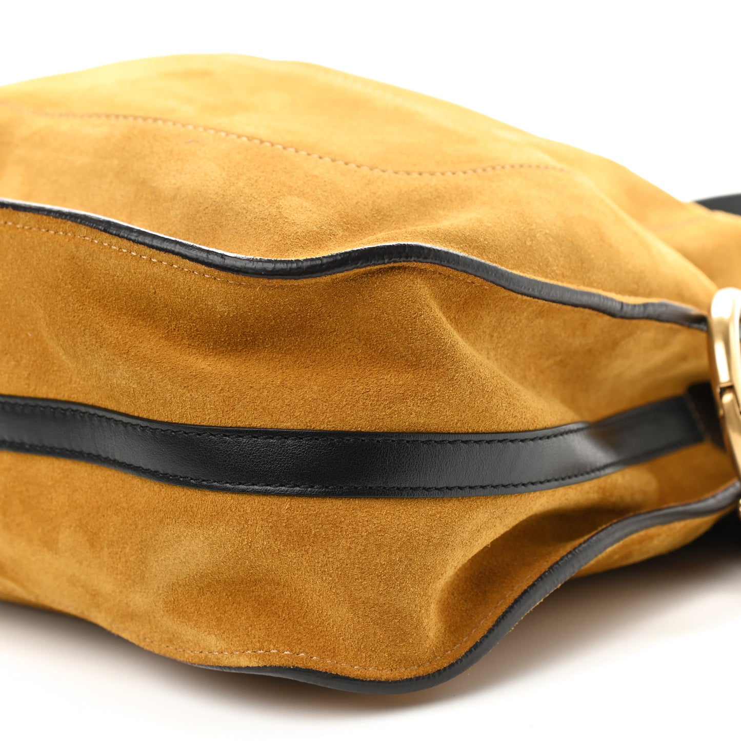 Calfskin Suede Small Hayley Hobo Mustard Brown
