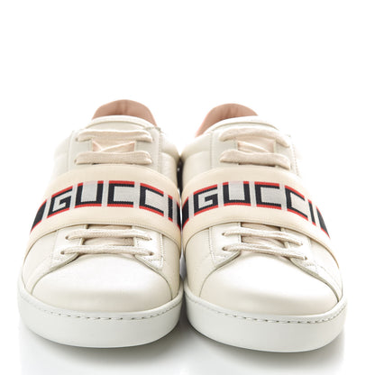 Gucci Calfskin Stripe Womens New Ace Sneakers 39 New Mystic White Ecru Red Flame 2 of 9