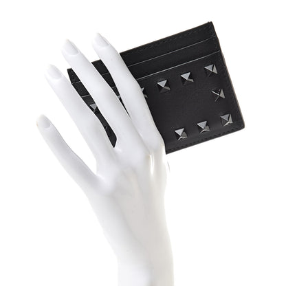 Valentino Garavani Vitello Rockstud Card Holder Black 2 of 9