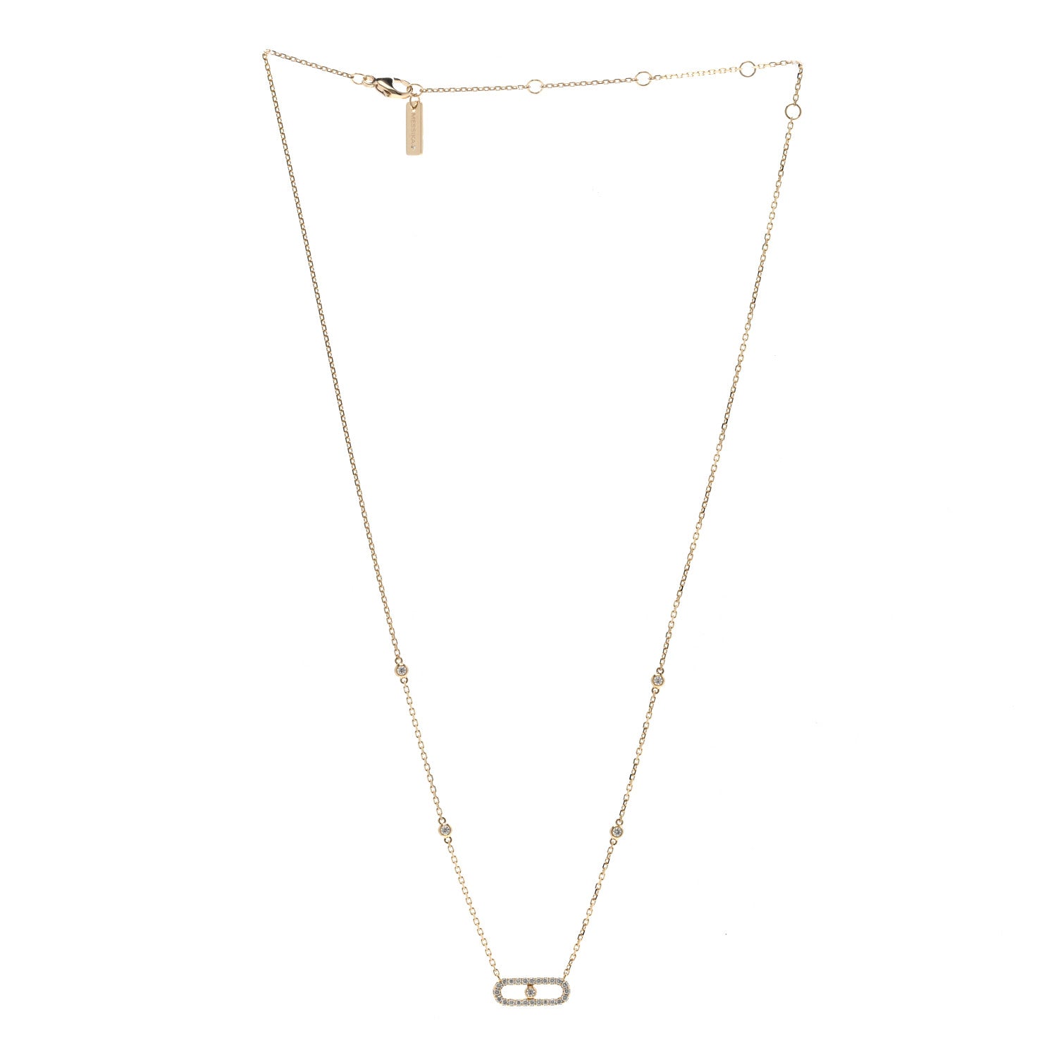 Messika 18K Yellow Gold Diamond Move Uno Pave Necklace 3 of 6