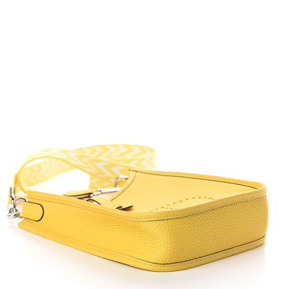 Hermes Taurillon Clemence Amazone Evelyne TPM Jaune De Naples White 4 of 10