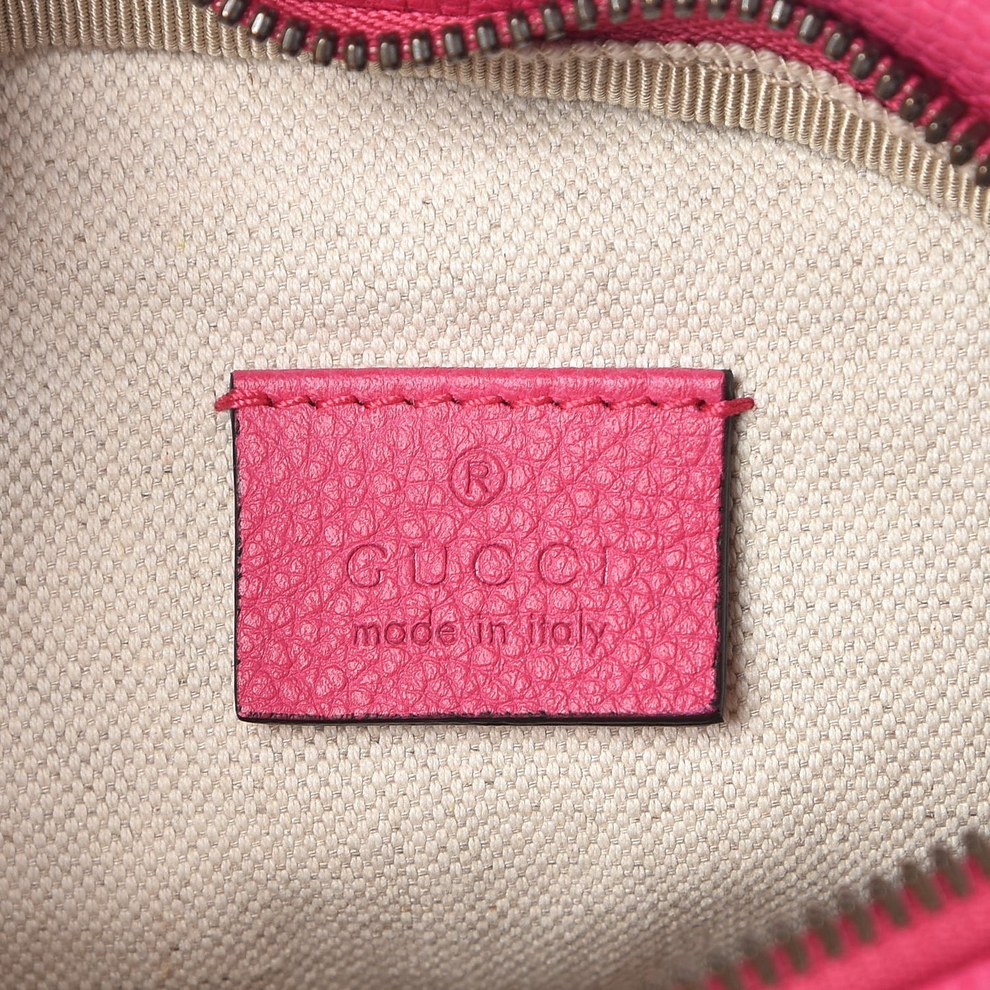 Grained Calfskin Small Logo Belt Bag Box Pink Green