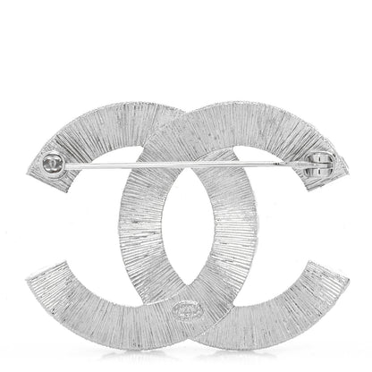 Chanel Baguette Crystal CC Brooch Silver 3 of 4