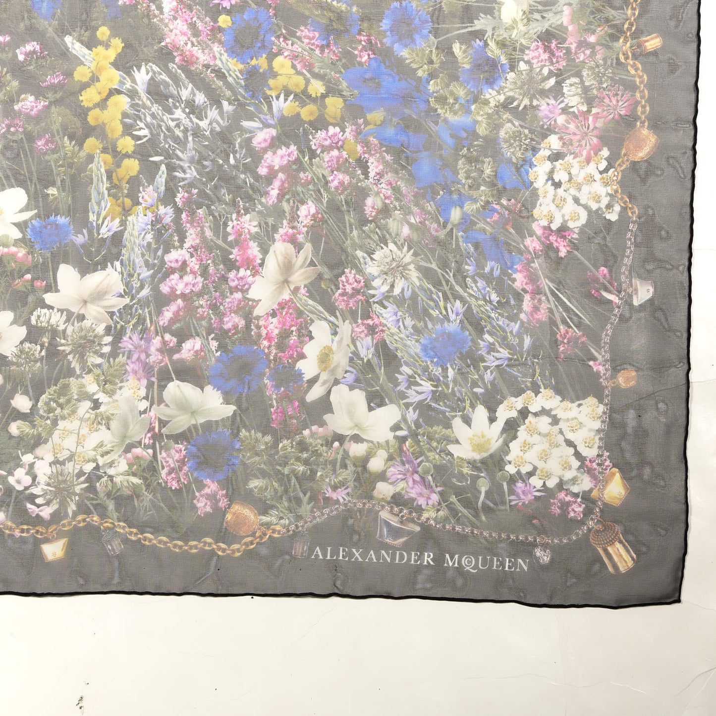 Silk Floral Scarf Multicolor