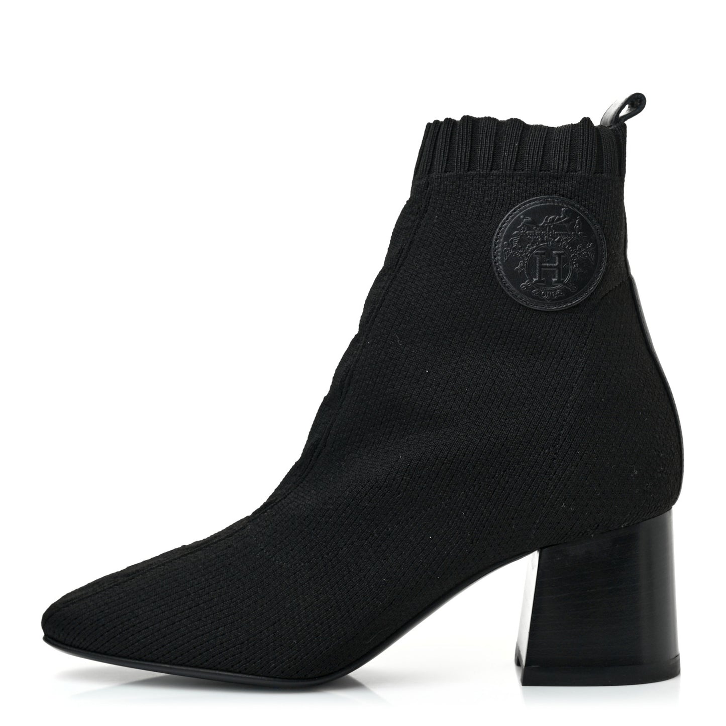 Knit Calfskin Volver Ankle Boots 37 Black