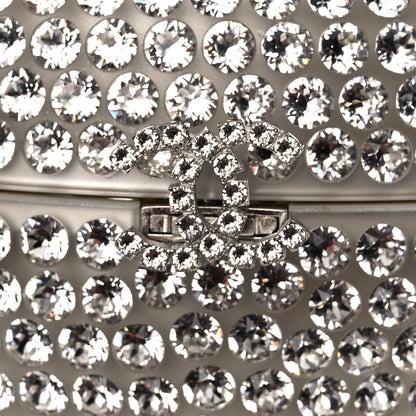 Chanel Plexiglass Strass CC Round Minaudiere Clutch Silver 8 of 9