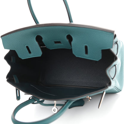 Hermes Togo Verso Birkin 25 Vert Bosphore Bleu Ocean 7 of 32