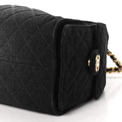 Chanel Washed Denim Quilted Small Chanel 25 Handbag Black 10 of 10