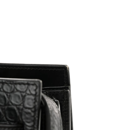 Saint Laurent Calfskin Crocodile Embossed Baby Sac De Jour Black 13 of 14