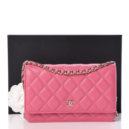 Chanel Caviar Quilted Wallet on Chain WOC Pink 11 of 11