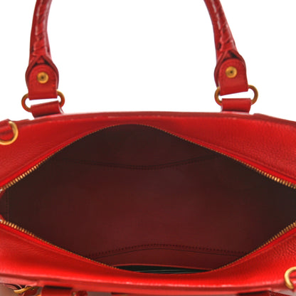 Balenciaga Grained Calfskin Neo Classic Gold Hardware S City Medium Red 5 of 10