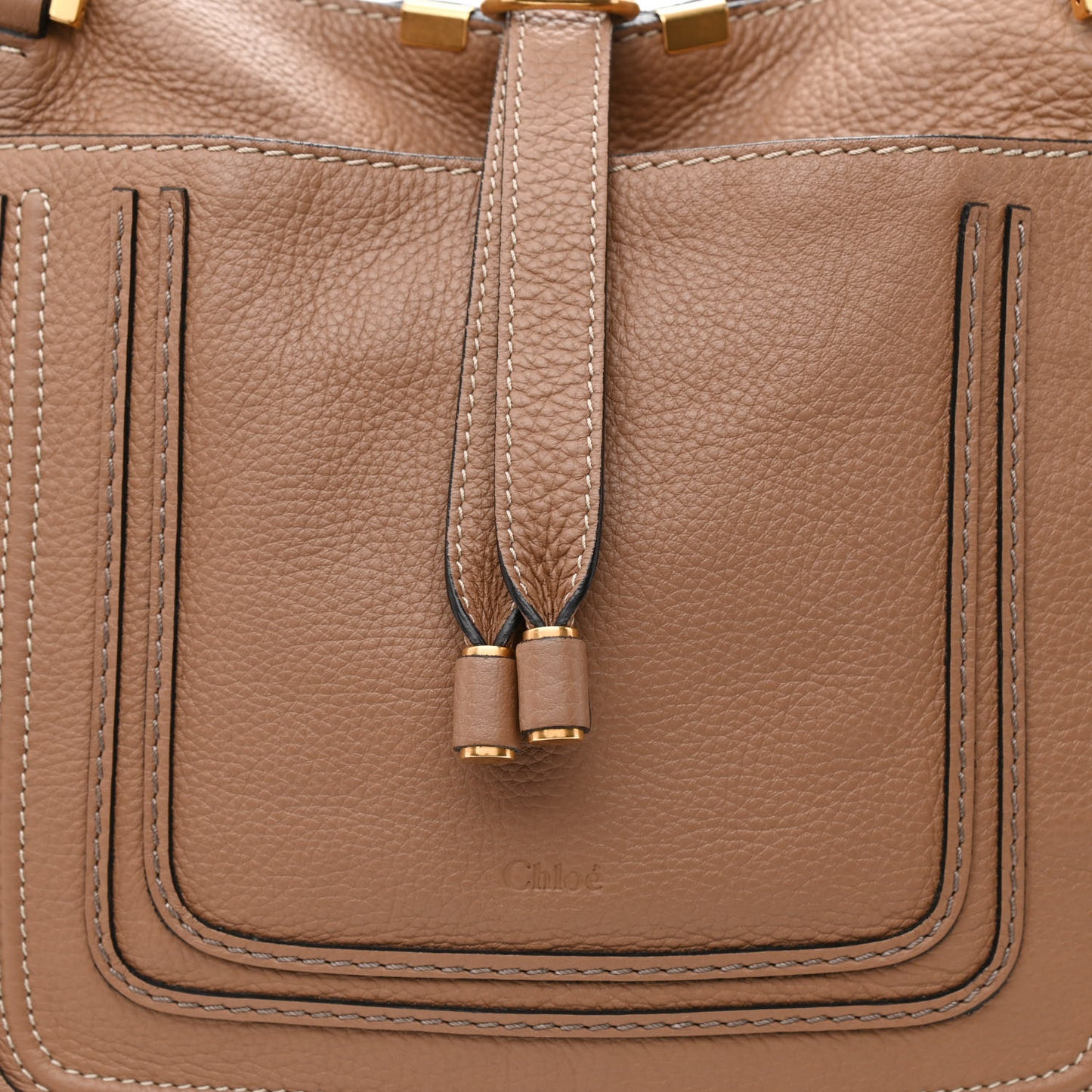 Calfskin Large New Marcie Tote Nut