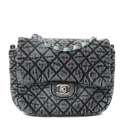 Chanel Denim Quilted Small Denimpression Flap Blue Black 1 of 10
