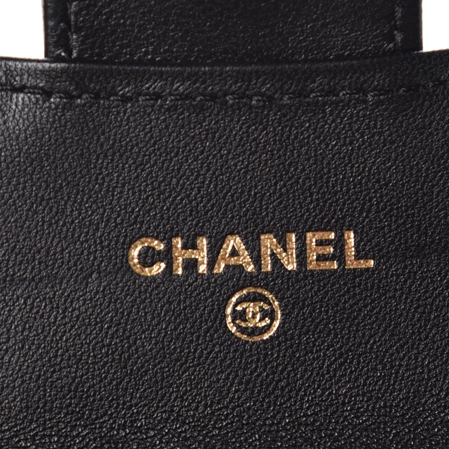 Lambskin Chevron Quilted Flap Card Holder Black