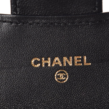 Chanel Lambskin Chevron Quilted Flap Card Holder Black 7 of 10