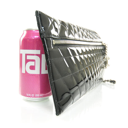 Chanel Patent Geometric Quilted Kaleidoscope Clutch Black 3 of 7