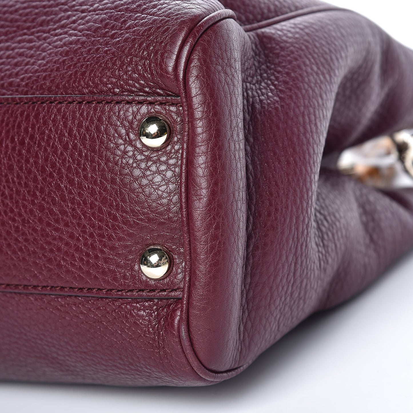 Calfskin Small Bamboo Shopper Tote Burgundy
