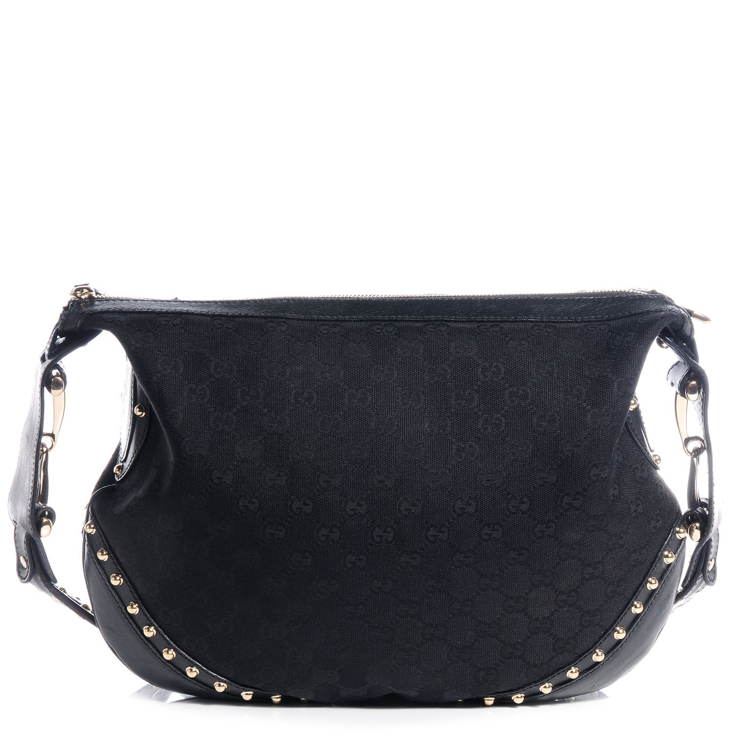 Gucci Monogram Pelham Studded Medium Shoulder Bag Black 1 of 7
