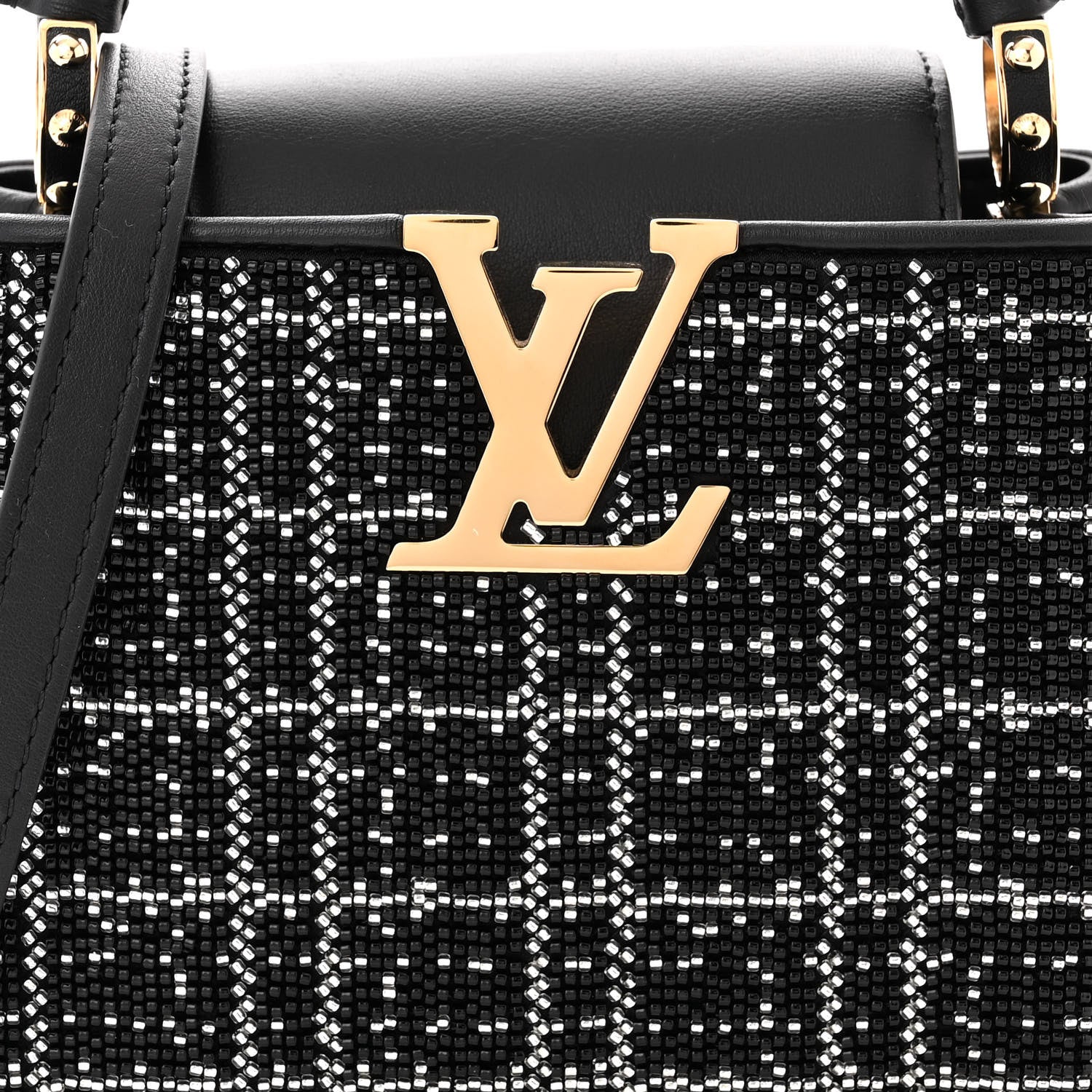 Louis Vuitton Bead Satin Embroidered Mini Capucines Black 7 of 9