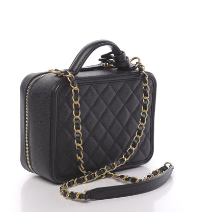 Chanel Caviar Quilted Medium CC Filigree Vanity Case Black 3 of 11