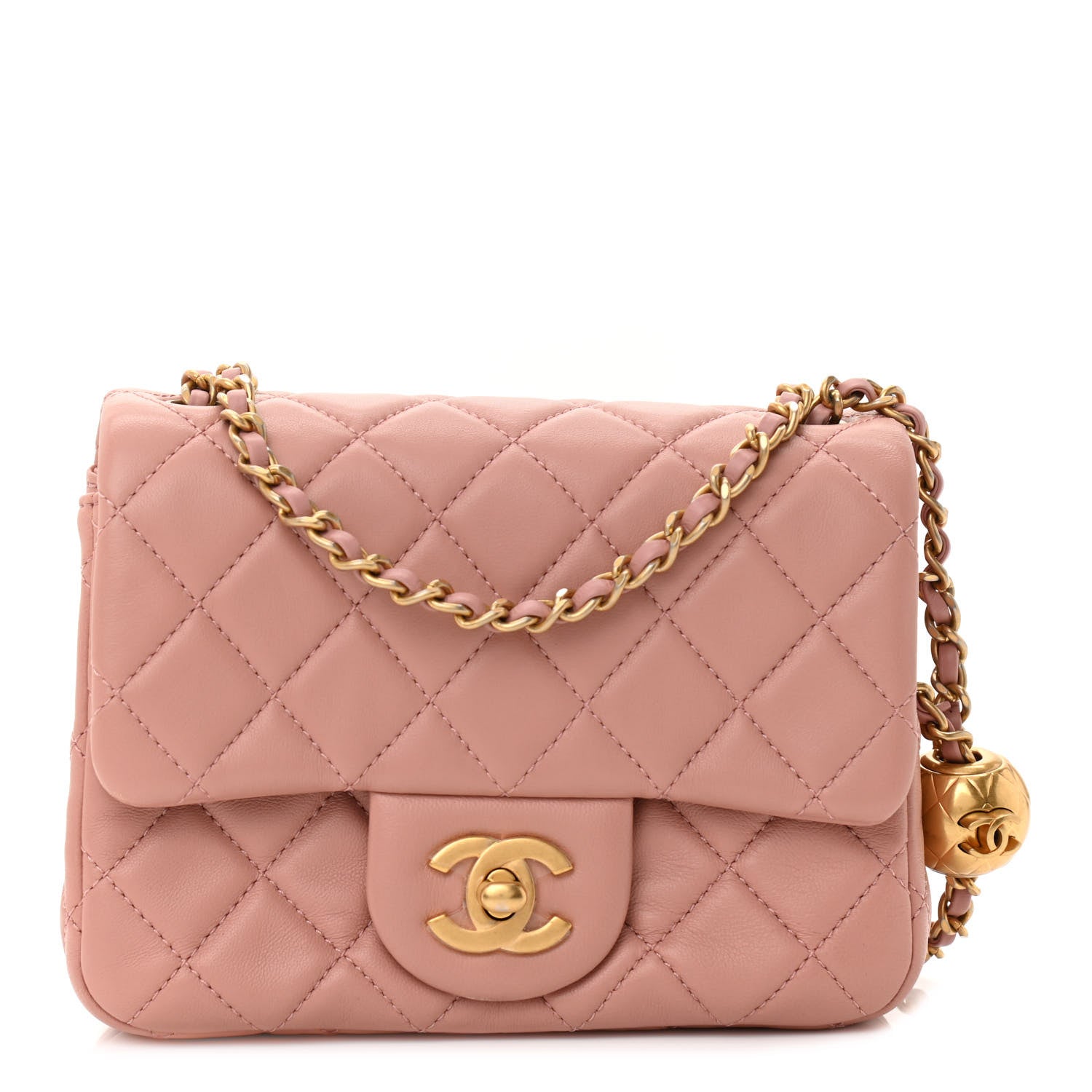 Chanel Lambskin Quilted Mini Pearl Crush Flap Dark Pink 1 of 8