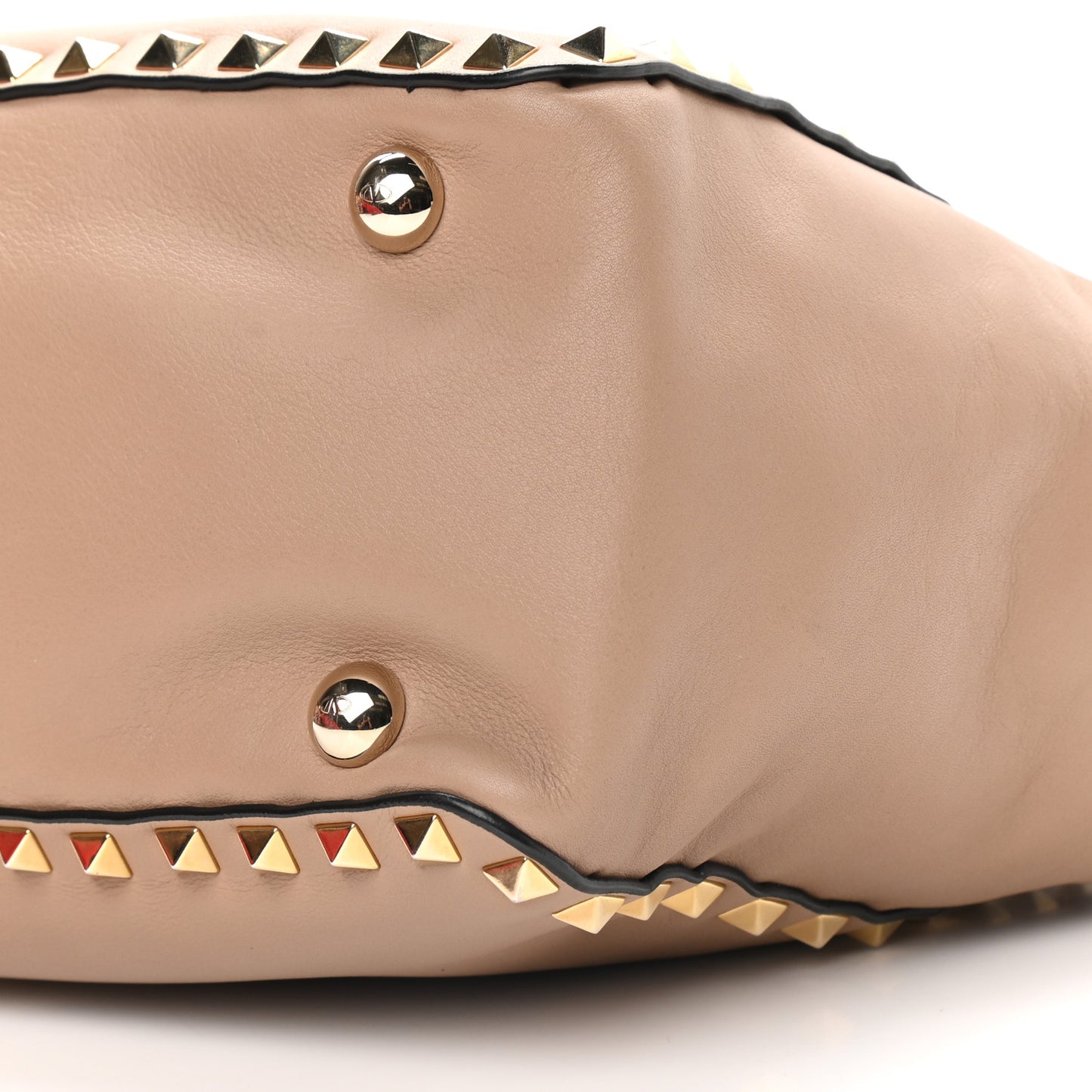 Vitello Small Rockstud Tote Beige