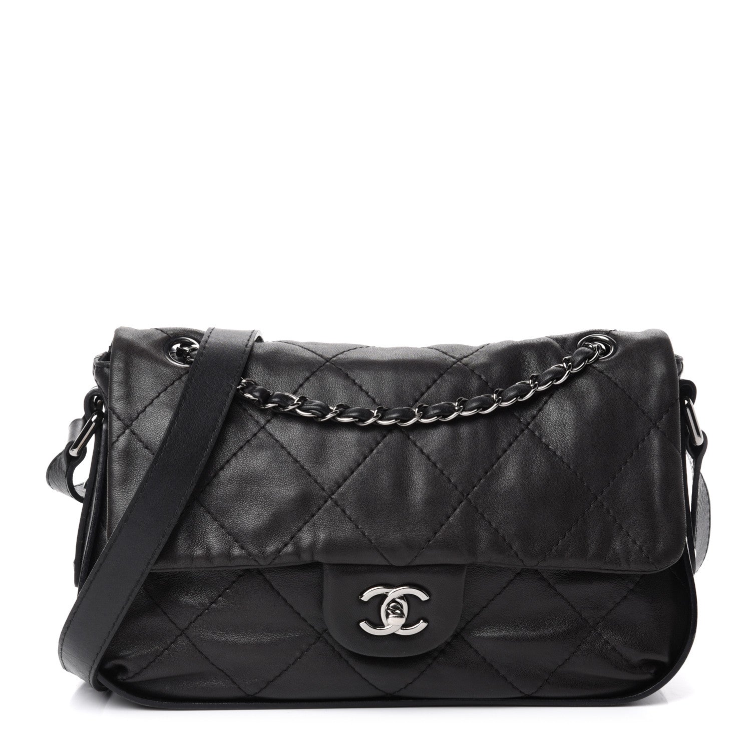 Chanel Calfskin Country Chic Cross Body Flap Black 1 of 11