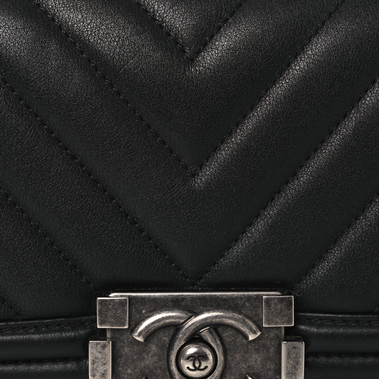 Chanel Lambskin Chevron Quilted Small Boy Flap Black 8 of 10