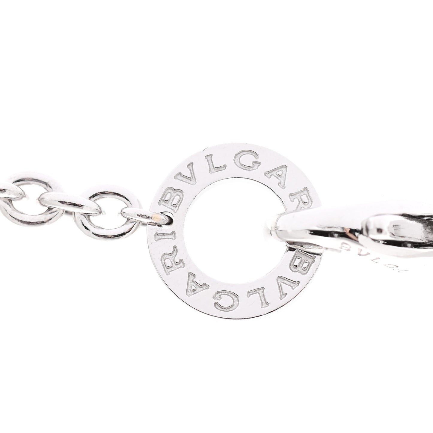 18K White Gold Diamond BVLGARI BVLGARI Circle Pendant Necklace