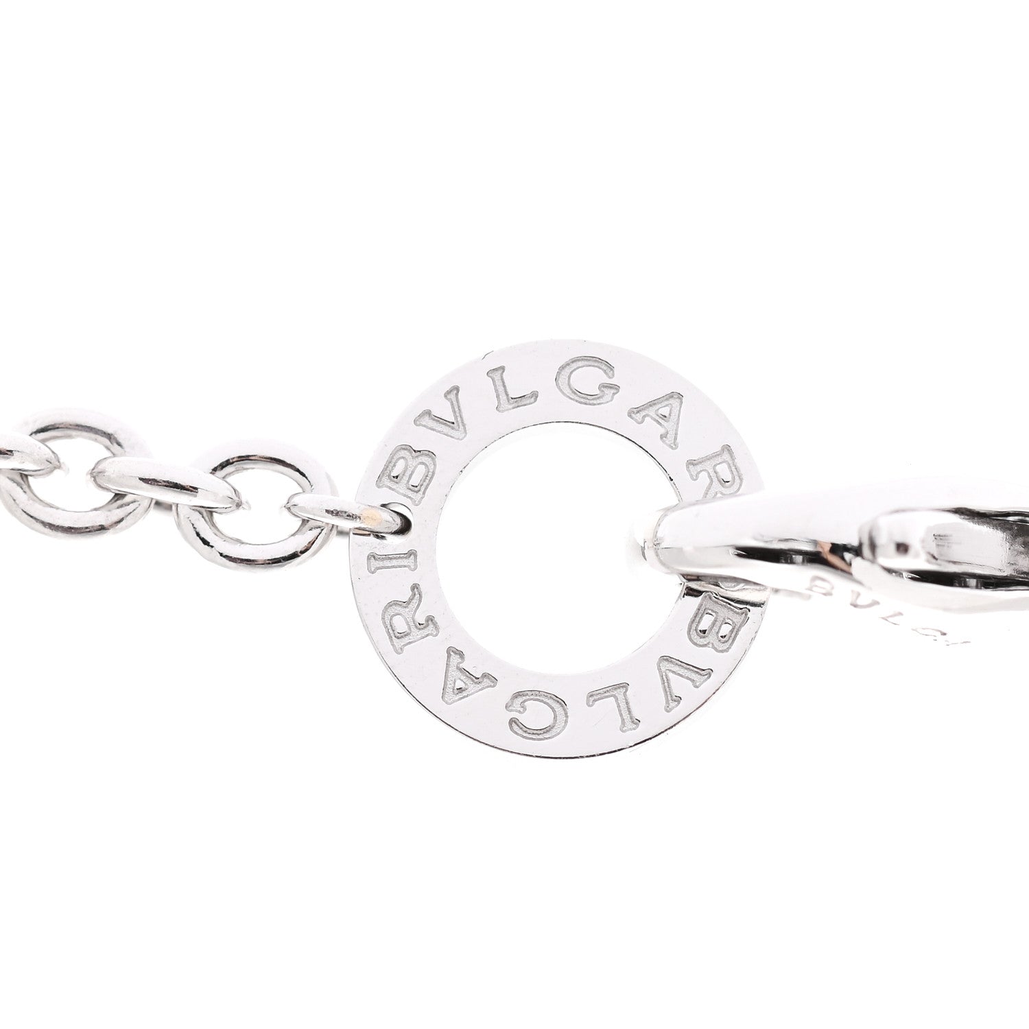 Bulgari 18K White Gold Diamond BVLGARI BVLGARI Circle Pendant Necklace 5 of 8
