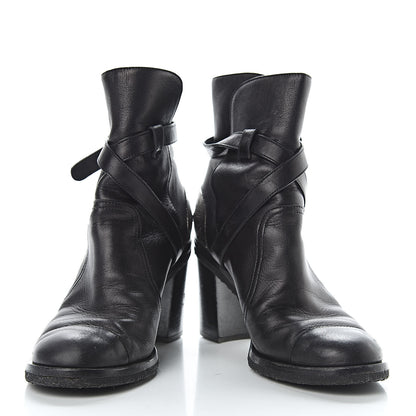 Chanel Lambskin CC Buckle Short Boots 36.5 Black 5 of 11