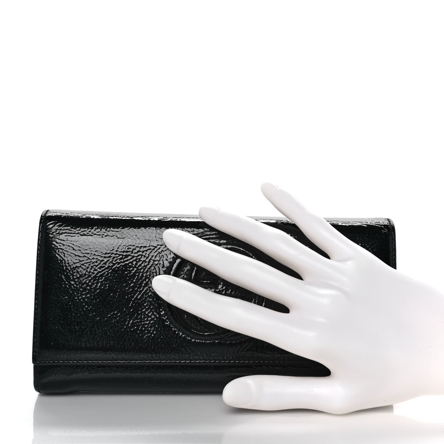 Gucci Patent Calfskin Large Soho Continental Wallet Black 2 of 9
